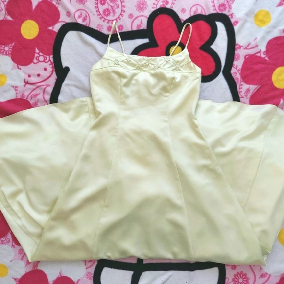 Betsy & Adam Dresses Stunning Vintage Pastel Green Satin Gown